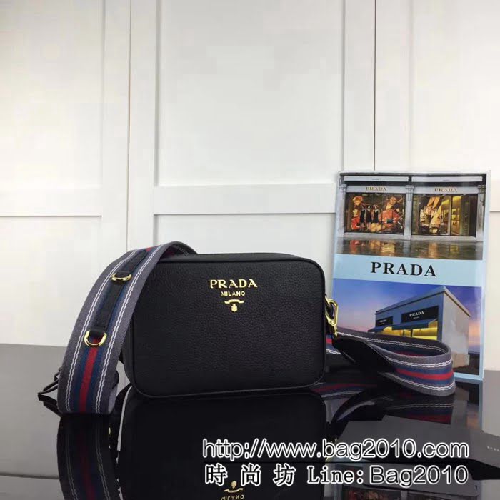 普拉達PRADA原單 P家新款專櫃品質 1BH082-2B 原廠荔枝紋牛皮單肩斜跨包 PHY1644